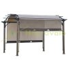 Pergola 345x345x250 cm garden gazebo with adjustable fabric roof brown 