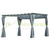 Pergola 360x300x227 cm garden gazebo with adjustable fabric roof weatherproof waterproof polyester steel gray