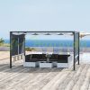 Pergola 390x290x220 cm garden gazebo with aluminum gray sunroof and 4 shutters