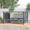 Pergola 390x290x220 cm garden gazebo with aluminum gray sunroof and 4 shutters