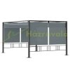 Pergola 390x290x220 cm garden gazebo with aluminum gray sunroof and 4 shutters