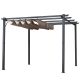 Pergola 300x300x230 cm shading garden pavilion aluminum frame grey-brown retractable roof