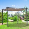 Pergola 300x300x230 cm árnyékoló kerti pavilon alumínium váz szürke-barna behúzható tető