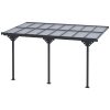 Pergola 4x3 m kerti pavilon 231-250 cm magasságban alumínium falhoz rögzíthető terasztető szürke