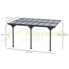 Pergola 4x3 m kerti pavilon 231-250 cm magasságban alumínium falhoz rögzíthető terasztető szürke