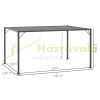 Pergola 4x3 m garden gazebo with manual crank roof weatherproof aluminum gray grill gazebo