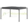 Pergola 4x3 m garden gazebo with manual crank roof weatherproof aluminum gray grill gazebo