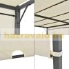 Pergola kerti pavilon napelemes LED világítással 300x300 cm bézs