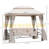 Luxury gazebo with swing bed garden pergola garden sunbed three-person swing bed with mosquito net