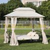 Luxury gazebo with swing bed garden pergola garden sunbed three-person swing bed with mosquito net