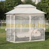 Luxury gazebo with swing bed garden pergola garden sunbed three-person swing bed with mosquito net