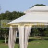 Luxury gazebo with swing bed garden pergola garden sunbed three-person swing bed with mosquito net