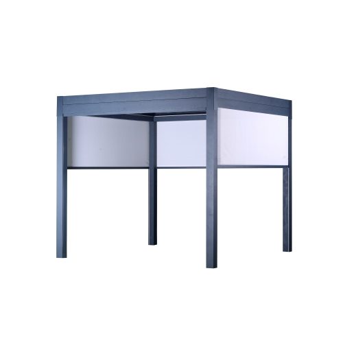 Privacy screen for slatted aluminum pergola, 3-meter wind deflector shade gray color on the short side