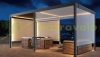 Privacy screen for slatted aluminum pergola, 3-meter wind deflector shade gray color on the short side