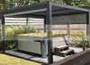 Lamellás alumínium pergola 4x4 méter árnyékoló nyitható tetővel kerti pavilon antracit szín