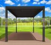 Lamellás alumínium pergola 4x4 méter árnyékoló nyitható tetővel kerti pavilon antracit szín