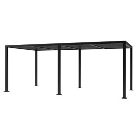   Lamellás aluminium pergola 6x3 méter árnyékoló nyitható tetővel kerti pavilon antracit szín