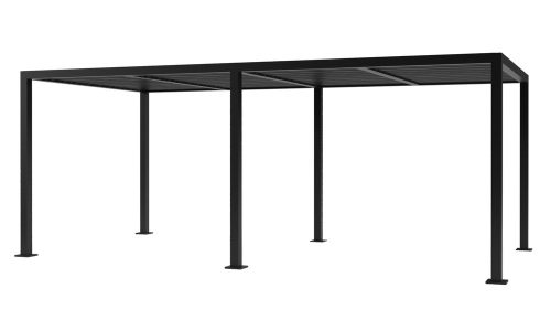 Lamellás aluminium pergola 6x3 méter árnyékoló nyitható tetővel kerti pavilon antracit szín