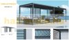 Lamellar aluminum pergola 6x3 meters with shade openable roof garden pavilion anthracite color