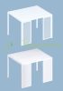 Side privacy lamella for aluminum pergola, 1 meter wide, white color