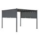 Pergola garden pavilion with solar LED lighting 300x300 cm dark grey 