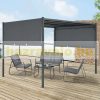 Pergola kerti pavilon napelemes LED világítással 300x300 cm sötétszürke 