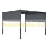 Pergola garden pavilion with solar LED lighting 300x300 cm dark grey 