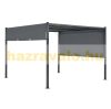 Pergola garden pavilion with solar LED lighting 300x300 cm dark grey 