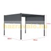 Pergola garden pavilion with solar LED lighting 300x300 cm dark grey 