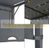 Pergola garden pavilion with solar LED lighting 300x300 cm dark grey 