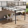 Pergola 300x300 cm falhoz rögzíthető pergola kihúzható tetővel UV-védett, vízlepergető, alumínium vázas kerti pavilon, krémfehér