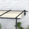 Pergola 300x300 cm falhoz rögzíthető pergola kihúzható tetővel UV-védett, vízlepergető, alumínium vázas kerti pavilon, krémfehér