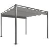 Pergola 300x300 cm szabadon álló behúzható tetővel UPF30+ UV-védelemmel fém vázzal szürke 