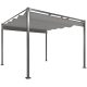 Pergola 300x300 cm szabadon álló behúzható tetővel UPF30+ UV-védelemmel fém vázzal szürke 