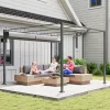 Pergola 300x300 cm szabadon álló behúzható tetővel UPF30+ UV-védelemmel fém vázzal szürke 