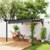 Pergola 300x300 cm falhoz rögzíthető pergola állítható tetővel szélálló kivitel, sötétszürke