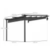 Pergola 300x300 cm falhoz rögzíthető pergola állítható tetővel szélálló kivitel, sötétszürke