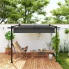 Pergola 300x300 cm falhoz rögzíthető pergola állítható tetővel szélálló kivitel, sötétszürke