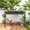Pergola 300x300 cm falhoz rögzíthető pergola állítható tetővel szélálló kivitel, sötétszürke