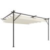 Pergola 400x300 cm falhoz rögzíthető pergola tolótetővel UV30+ védelem, krémfehér