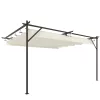 Pergola 400x300 cm falhoz rögzíthető pergola tolótetővel UV30+ védelem, krémfehér
