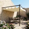 Pergola 400x300 cm falhoz rögzíthető pergola tolótetővel UV30+ védelem, krémfehér
