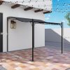 Pergola 250x300 cm falhoz rögzíthető vízlepergető tetővel, 16 vízelvezető nyílással, porszórt fém vázzal, sötétszürke