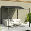 Pergola 250x300 cm falhoz rögzíthető vízlepergető tetővel, 16 vízelvezető nyílással, porszórt fém vázzal, sötétszürke