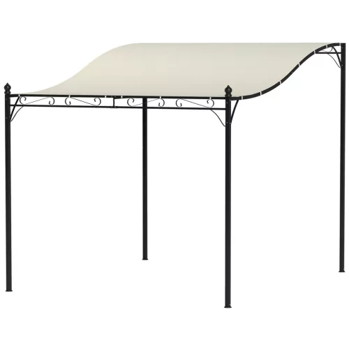 Pergola 250x300 cm falhoz rögzíthető vízlepergető tetővel, 16 vízelvezető nyílással, krémfehér féltető