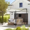 Pergola 250x300 cm falhoz rögzíthető vízlepergető tetővel, 16 vízelvezető nyílással, krémfehér féltető