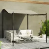 Pergola 250x300 cm falhoz rögzíthető vízlepergető tetővel, 16 vízelvezető nyílással, krémfehér féltető