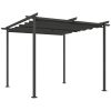 Pergola 300x300 cm pergola állítható tetővel UPF30+ UV-védelemmel fém vázzal, sötétszürke 