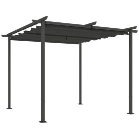   Pergola 300x300 cm pergola állítható tetővel UPF30+ UV-védelemmel fém vázzal, sötétszürke 