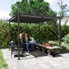 Pergola 300x300 cm pergola állítható tetővel UPF30+ UV-védelemmel fém vázzal, sötétszürke 